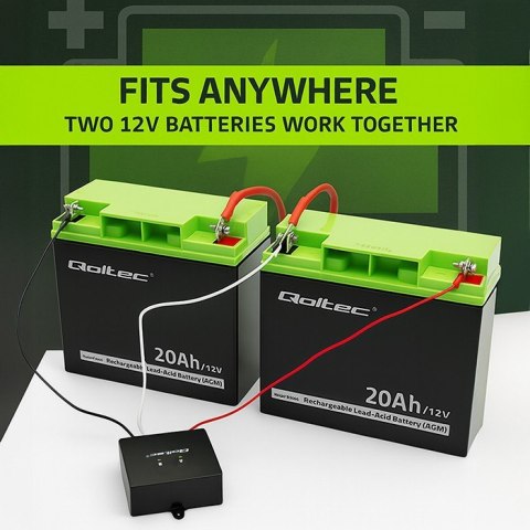 Balanser napięcia 24V do akumulatorów 2x12V | 5A | LiFePO4 AGM GEL Qoltec