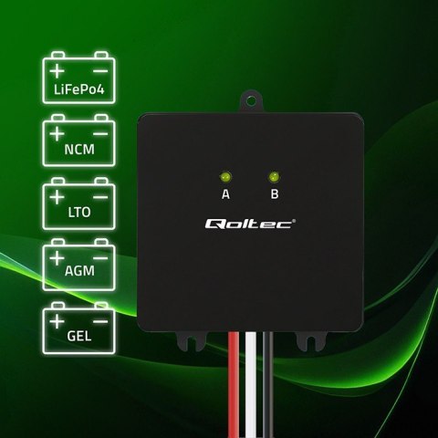 Balanser napięcia 24V do akumulatorów 2x12V | 5A | LiFePO4 AGM GEL Qoltec