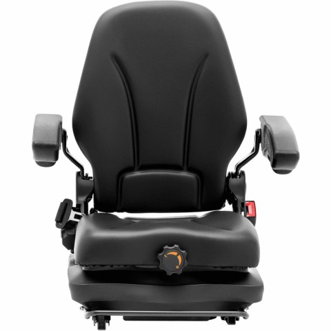 Siedzenie fotel regulowany z podłokietnikami i pasem do ciągnika siedzisko 42x47cm Hillvert