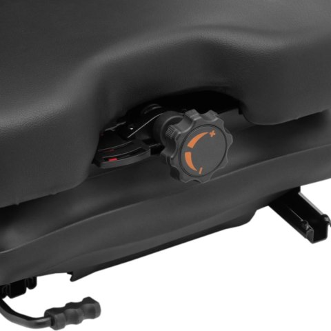 Siedzenie fotel regulowany z podłokietnikami i pasem do ciągnika siedzisko 46x46cm Hillvert