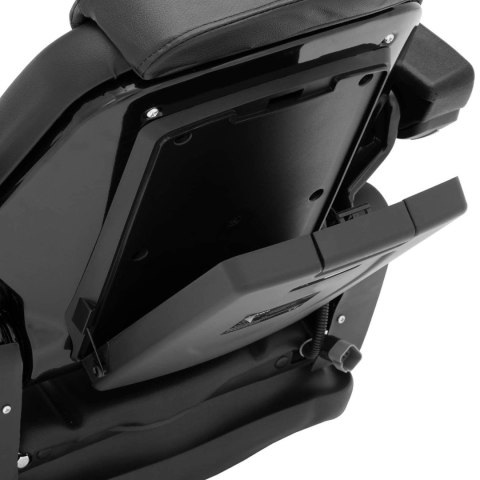 Siedzenie fotel regulowany z podłokietnikami i pasem do ciągnika siedzisko 46x46cm Hillvert