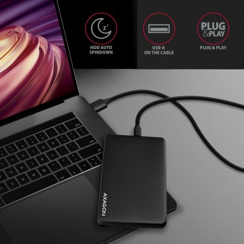 EE25-SLC Obudowa zewnętrzna plastikowa, bezśrubowa, USB-C 3.2 GEN 1 SATA 6G 2.5", czarna AXAGON