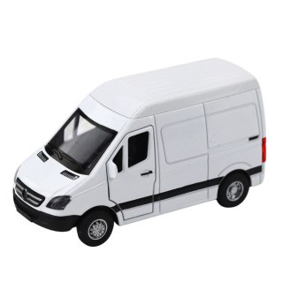 Samochód Dostawczy Metalowy Z Napędem Pull Back Światła Dźwięki Biały 1:32 LEAN Toys