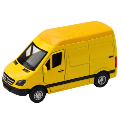Samochód Dostawczy Metalowy Z Napędem Pull Back Światła Dźwięki Żółty 1:32 LEAN Toys