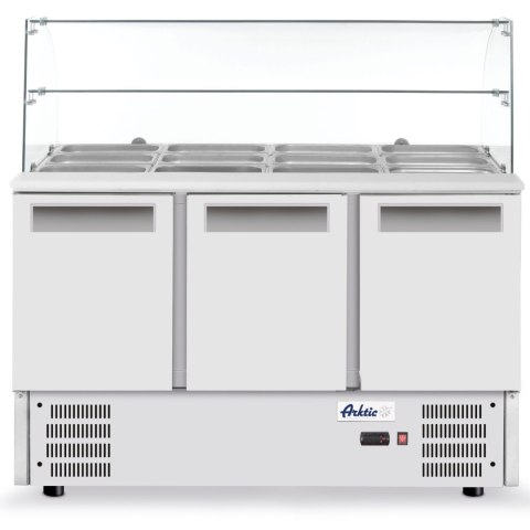Stół chłodniczy sałatkowy 3-drzwiowy z nadstawą szklaną na 4x GN1/1 368 l - Hendi 236192 ARKTIC