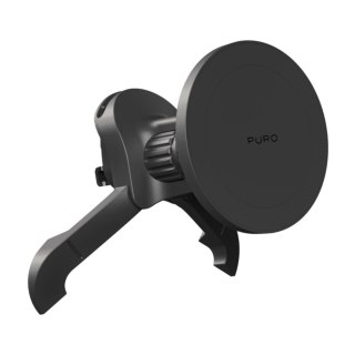 Uchwyt samochodowy magnetyczny do smartfona na kratkę regulowany MagSafe - czarny PURO