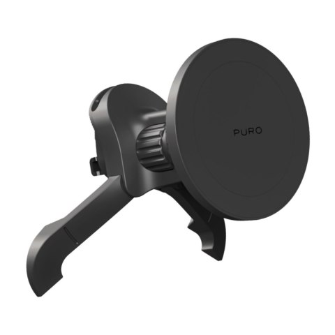 Uchwyt samochodowy magnetyczny do smartfona na kratkę regulowany MagSafe - czarny PURO