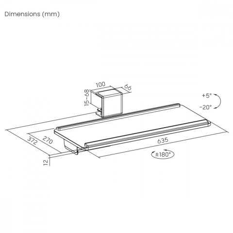 Uchwyt podbiurkowy na klawiaturą MC-108B Maclean