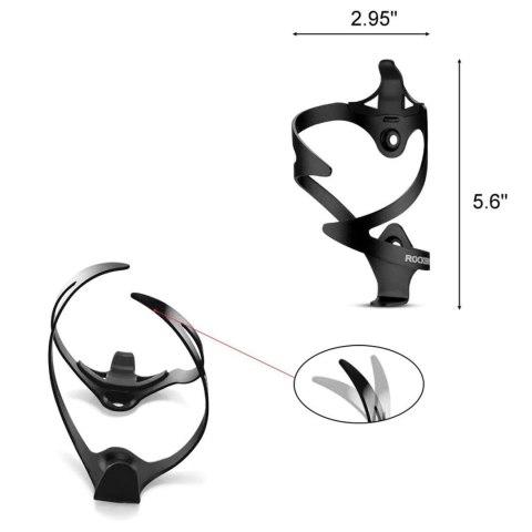 Uchwyt aluminiowy rowerowy na bidon butelkę - czarny ROCKBROS