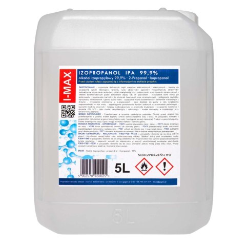 Alkohol izopropylowy Izopropanol IPA I-MAX 99,9% 5L GSG24