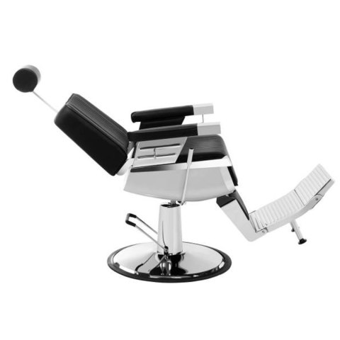 Profesjonalny fotel fryzjerski barberski z podnóżkiem obrotowy LUXURIA Physa czarny Physa