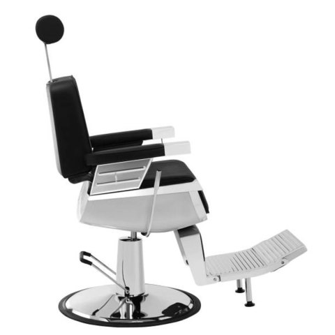 Profesjonalny fotel fryzjerski barberski z podnóżkiem obrotowy LUXURIA Physa czarny Physa