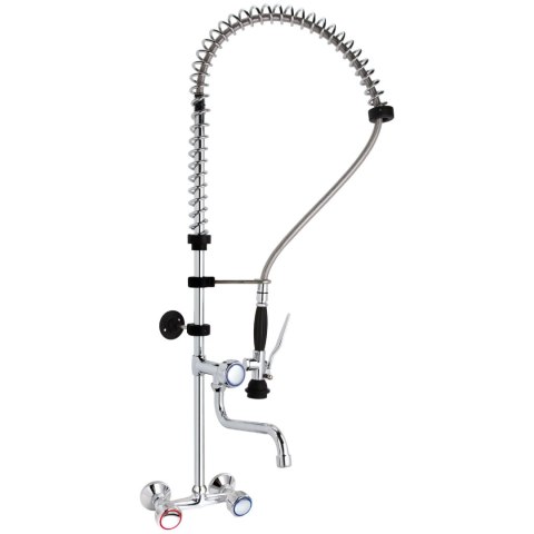 Bateria kuchenna z wylewką i prysznicem do montażu na ścianę wys. 101 cm - Hendi 810293 Hendi