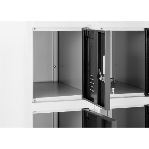 Szafa skrytkowa ze schowkami socjalna metalowa do szatni 15 skrytek na klucz FROMMSTARCK