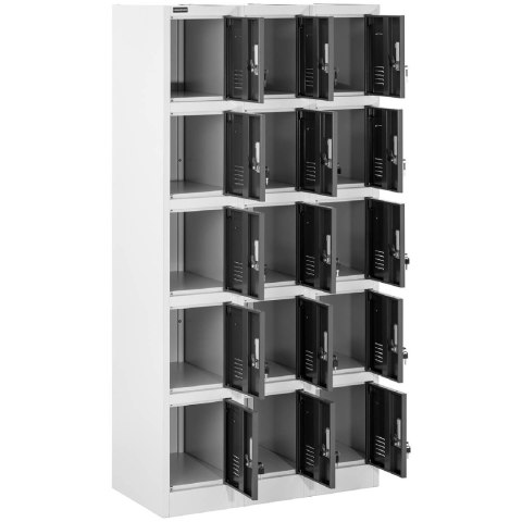 Szafa skrytkowa ze schowkami socjalna metalowa do szatni 15 skrytek na klucz FROMMSTARCK