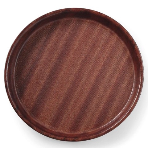 Taca kelnerska drewniana antypoślizgowa głęboka z rantem - okrągła śr. 32cm Hendi