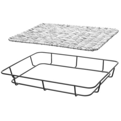 Kosz tacka na pieczywo z ramą ze stali nierdzewnej szary melanżowy 400x300x50 mm - Hendi 426524 Hendi