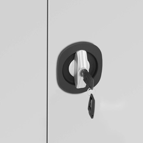 Szafa biurowa metalowa na dokumenty 4 półki z drzwiami uchylnymi wys. 180 cm SZARA FROMMSTARCK