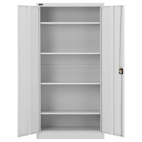 Szafa biurowa metalowa na dokumenty 4 półki z drzwiami uchylnymi wys. 180 cm SZARA FROMMSTARCK