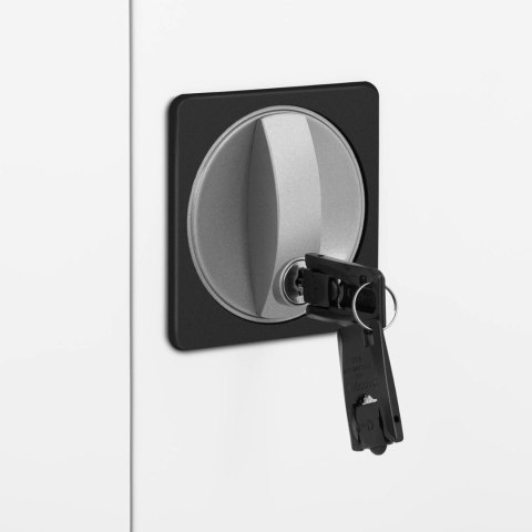 Szafka metalowa biurowa na dokumenty akta z zamkiem na klucz 2-półkowa BIAŁA FROMMSTARCK