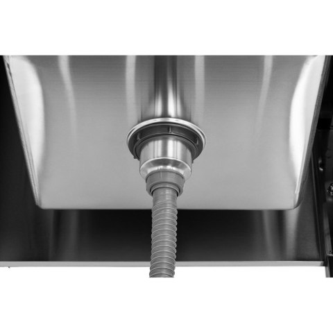 Zlew basen gastronomiczny jednokomorowy z półką i rantem prawy 120 x 60 x 94,5 cm Royal Catering