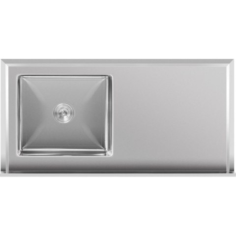 Zlew basen gastronomiczny jednokomorowy z półką i rantem prawy 120 x 60 x 94,5 cm Royal Catering