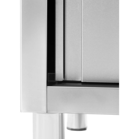 Zlew basen gastronomiczny jednokomorowy z szafką z drzwiami przesuwnymi lewy 140 x 60 x 94.5 cm Royal Catering