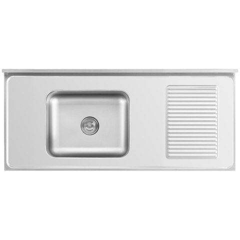 Zlew basen gastronomiczny jednokomorowy z szafką z drzwiami przesuwnymi lewy 140 x 60 x 94.5 cm Royal Catering