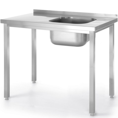 Basen zlew jednokomorowy prawy Budget Line STAL 800 x 600 x 850 cm - Hendi 816769 Hendi