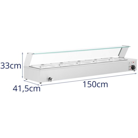 Bemar podgrzewacz do potraw bufet grzewczy z osłoną 5 x GN 1/2 2000 W Royal Catering