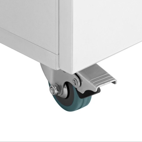 Biurko stolik do manicure kosmetyczny z pochłaniaczem pyłu i szafkami na kółkach 120x50x80 cm biały Physa