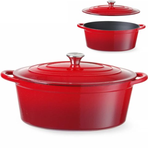 Garnek żeliwny emaliowany 6,88 l czerwony - Hendi 626825 Hendi