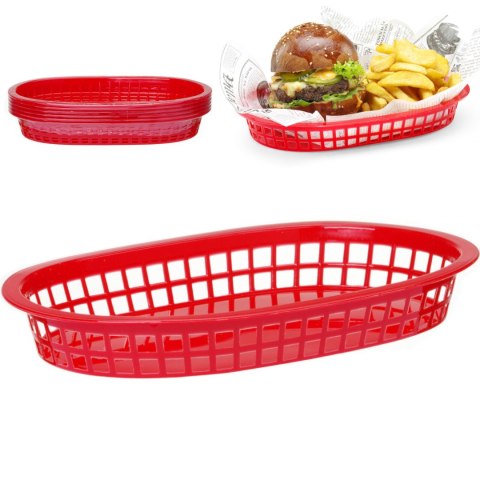 Koszyk do pieczywa owalny czerwony 6 szt. - Hendi 426319 Hendi