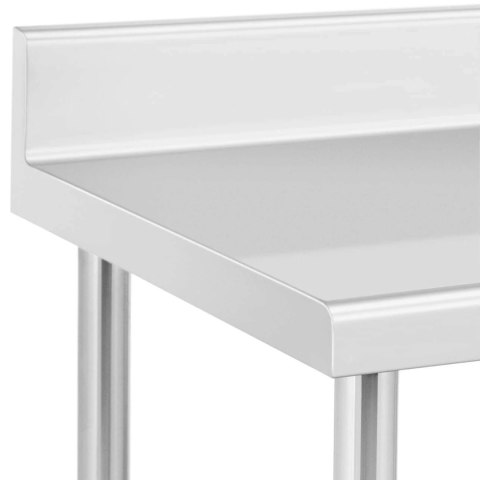 Stół metalowy gastronomiczny na kółkach z półką i rantem STAL 60 x 150 cm Royal Catering