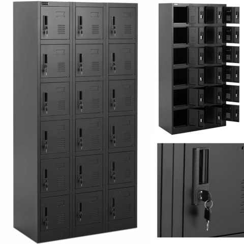 Szafa skrytkowa depozytowa metalowa socjalna zamykana na klucz - 18 skrytek FROMMSTARCK