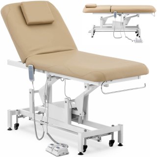 Łóżko stół kosmetyczny do masażu elektryczny 2 silniki 150 kg LYON - ciemny beż Physa