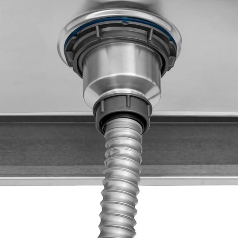 Zlew basen dwukomorowy z ociekaczem półką i rantem 140 x 70 x 97 cm Royal Catering