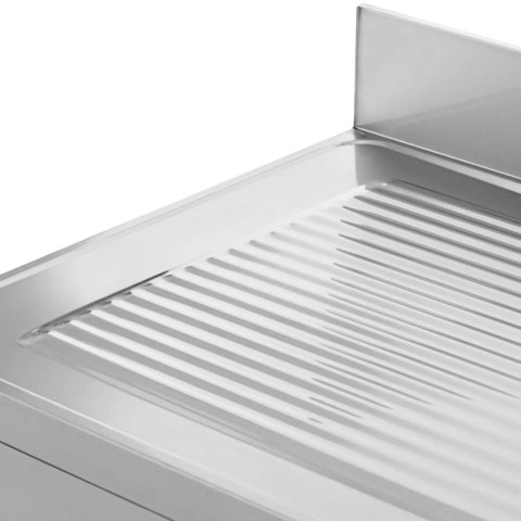 Zlew basen dwukomorowy z ociekaczem półką i rantem 180 x 60 x 97 cm Royal Catering