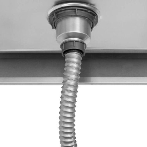 Zlew basen jednokomorowy z ociekaczem półką i rantem lewy 160 x 60 x 97 cm Royal Catering