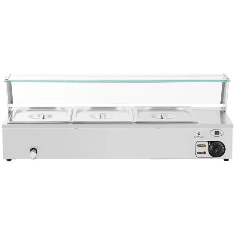 Bemar podgrzewacz do potraw bufet grzewczy z osłoną 3 x GN 1/2 2000 W Royal Catering