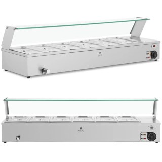 Bemar podgrzewacz do potraw bufet grzewczy z osłoną 6 x GN 1/3 2100 W Royal Catering