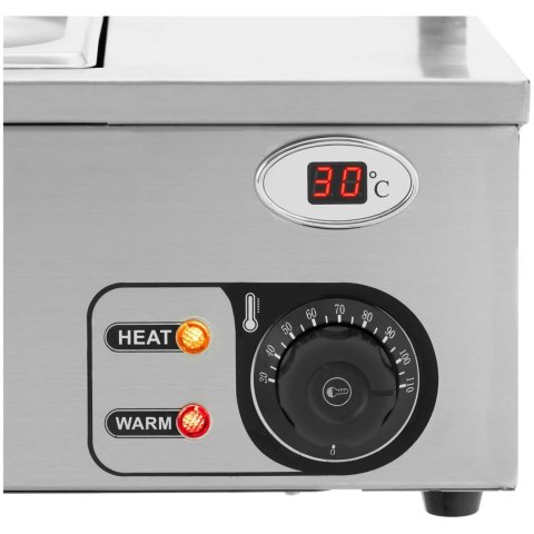 Bemar podgrzewacz do potraw bufet grzewczy z osłoną 6 x GN 1/3 2100 W Royal Catering