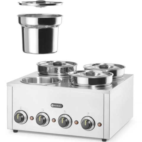 Bemar podgrzewacz elektryczny do potraw sosów zup Thermosystem 4 800 W 4 x 4 l Hendi