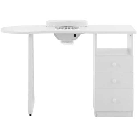 Biurko kosmetyczne do manicure z pochłaniaczem pyłu 120 x 45 cm - białe Physa