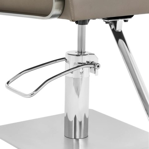 Fotel fryzjerski barberski kosmetyczny z podnóżkiem Physa OTLEY - beżowo srebrny Physa