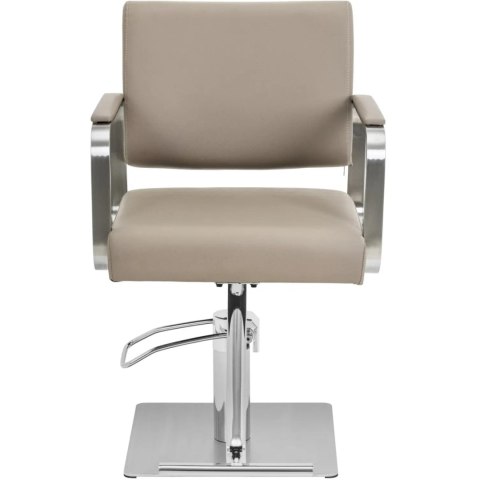 Fotel fryzjerski barberski kosmetyczny z podnóżkiem Physa OTLEY - beżowo srebrny Physa