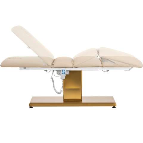 Fotel kosmetyczny do masażu tatuażu SPA 150 kg VITERBO - beżowo złoty Physa