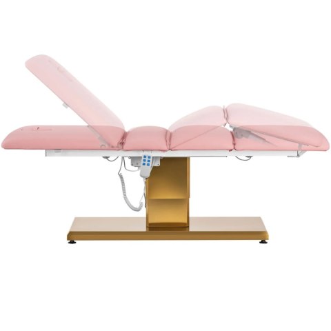Fotel kosmetyczny do masażu tatuażu SPA 150 kg VITERBO - różowo złoty Physa