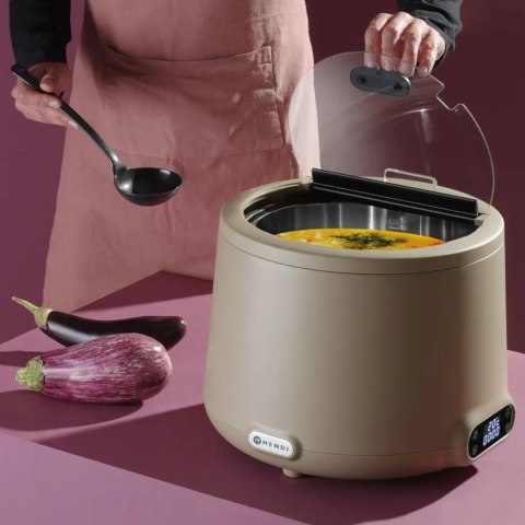 Kociołek termos do zupy elektryczny UNIQ śr. 365 x 325 mm 8 l 500 W - beżowy Hendi