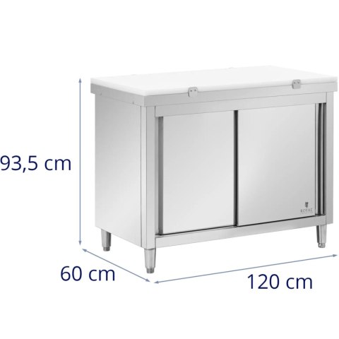 Szafka gastronomiczna wolnostojąca z deską do krojenia STAL 120 x 60 cm Royal Catering